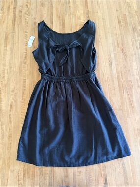 NWT Women's Black Tie-back Sleeveless Dress w/ Pockets